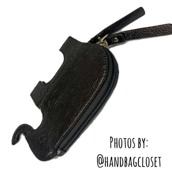 Kate Spade Elephant Coin Bag Metallic Grey Vintage Zip Purse - Picture 5 of 11